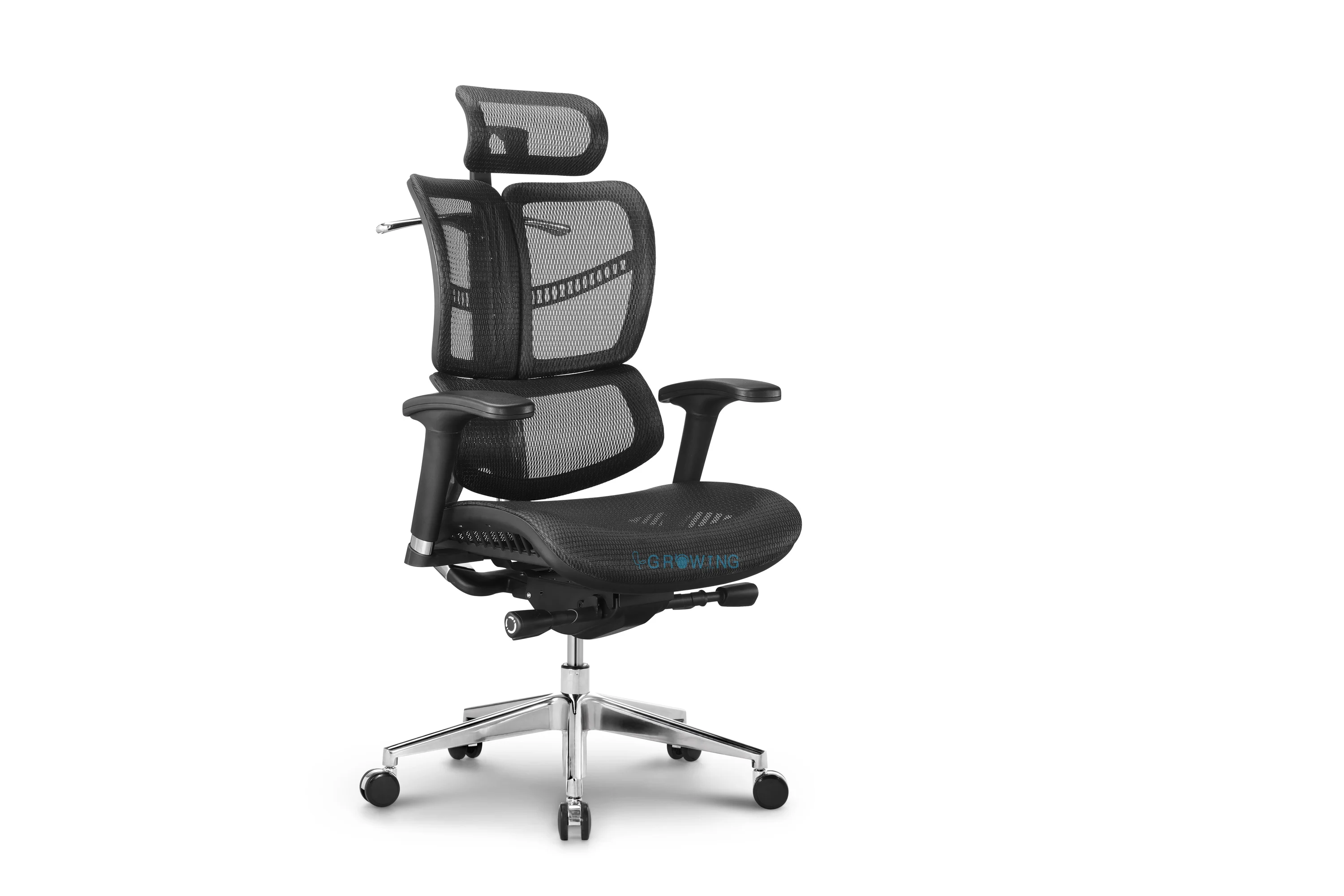 Modern High-Back Ergonomic Office Chair for Boss Black Executive Lift Chair with Revolving Feature Leather and Metal Material