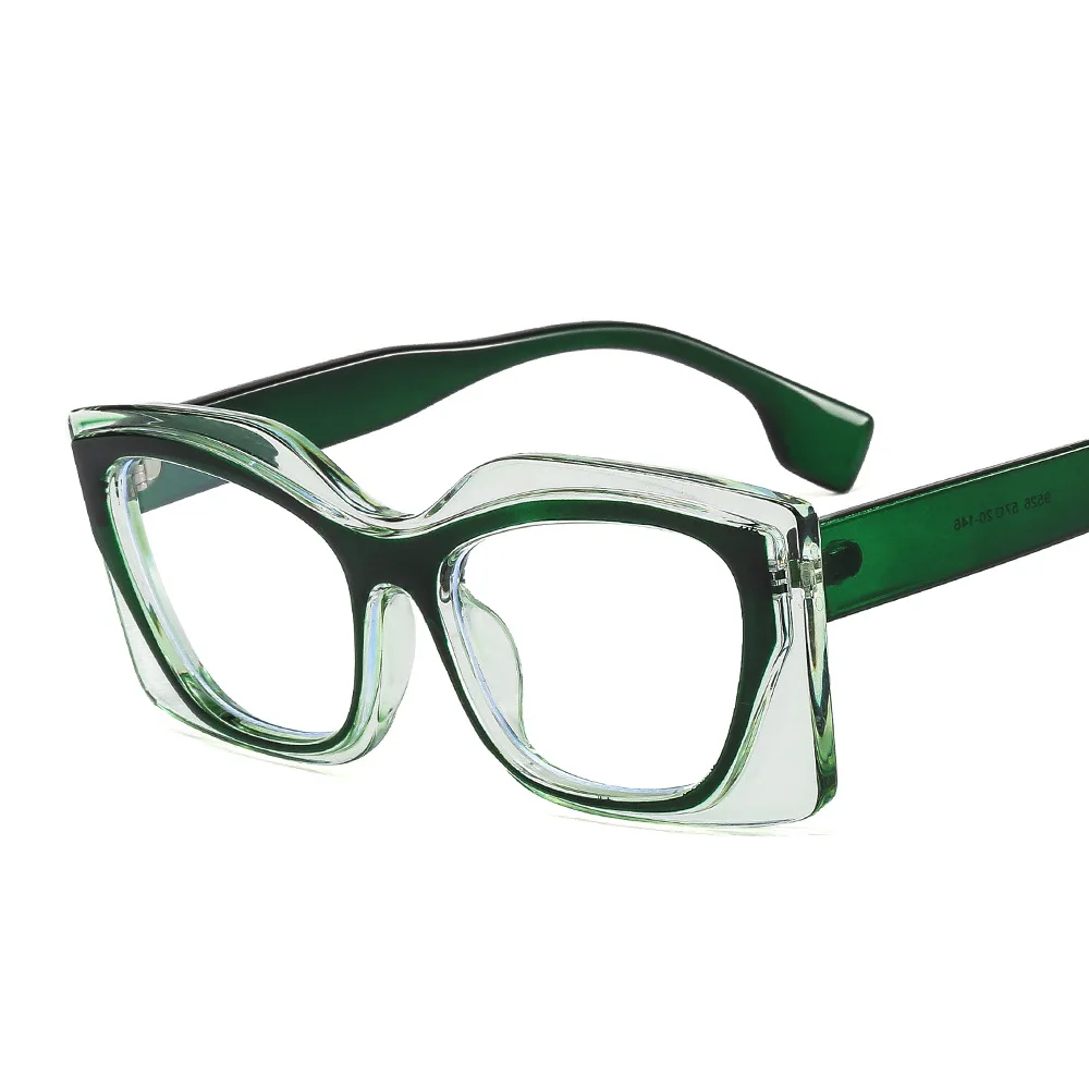 Women New Fashion Brand Sunglasses Colorful Rectangle Cat Eye Eyeglasses Leopard Pink Clear Glasses Frame Female Shades