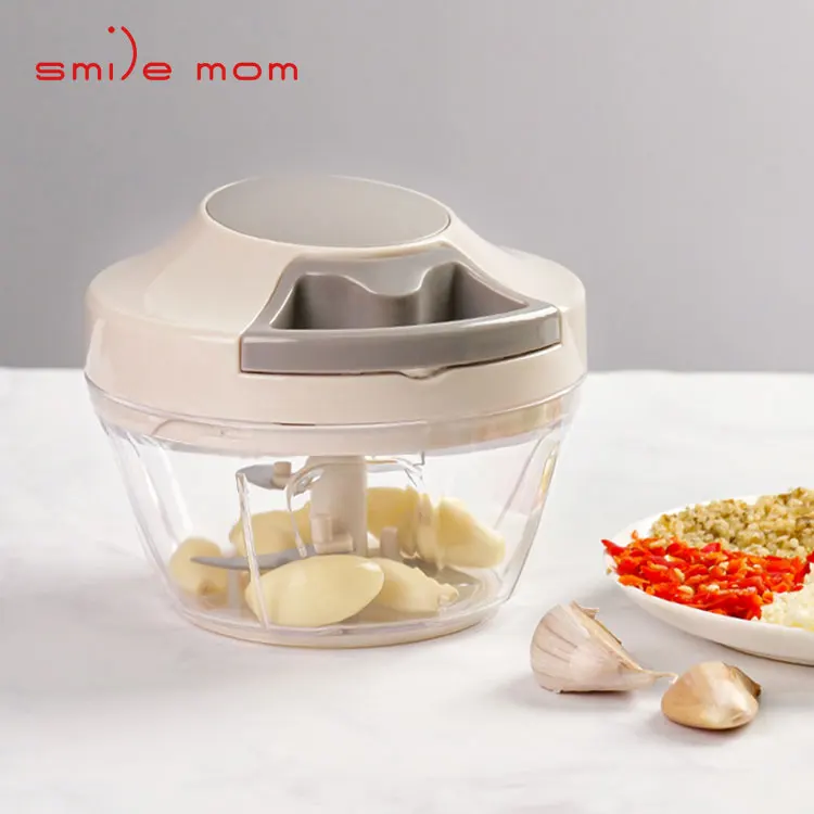 Smile Mom Kitchen Tools mini Hand Manual Plastic Vegetable Fruit Meat Pull Food Chopper