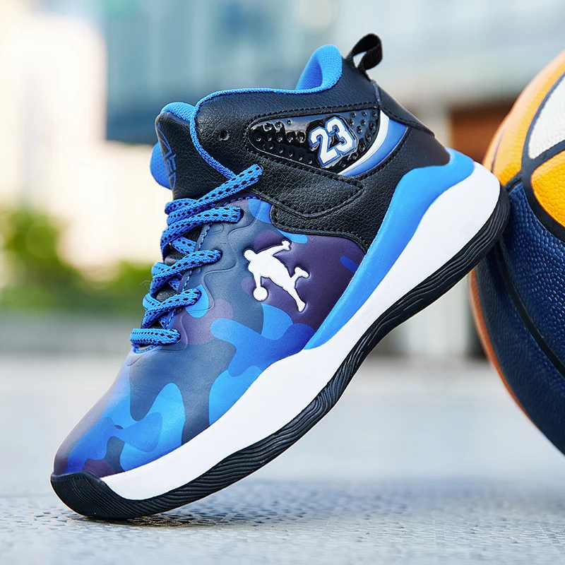 Профессиональная Детская Баскетбольная обувь, кожаные дышащие Нескользящие мужские кроссовки для бега, оптовая продажа спортивной обуви для мальчиков
