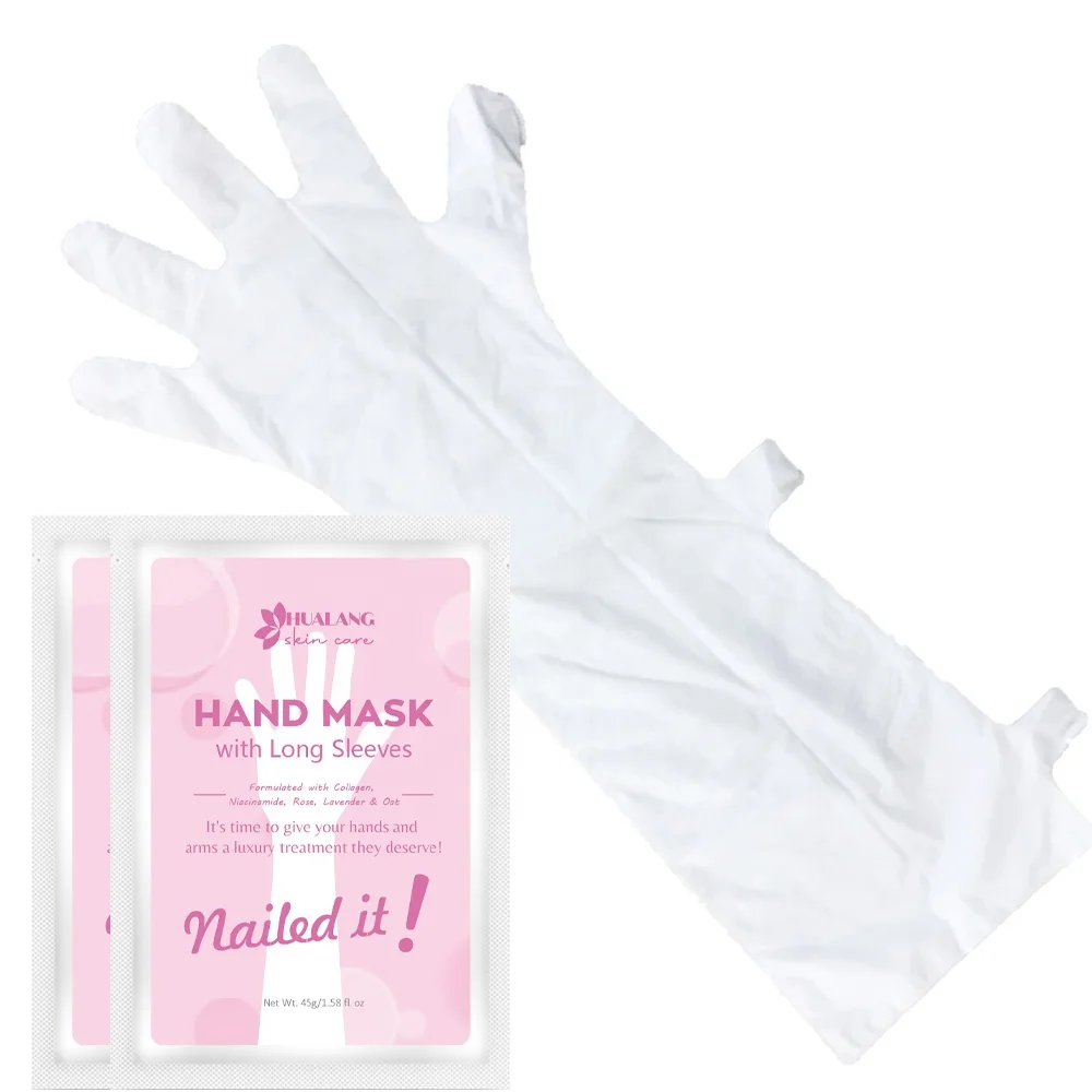 Пользовательская собственная марка, Длинные Стильные перчатки в форме корейского типа, листовая гиалуроновая маска для рук и ног, увлажняющая длинная листовая маска для рук
