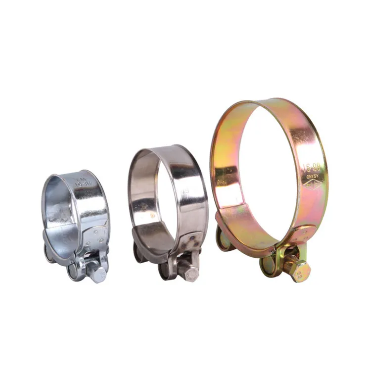 China Stainless Steel Hose Clamps Heavy Duty T Bolt Exhaust Pipe Clips Tube Fixing Clamps Metal Fastener Repair Clamps