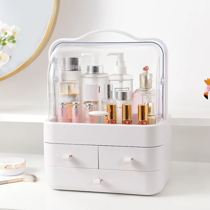 
Portable Transparent Portable Cosmetic Plastic Organizer Clear Makeup container Storage Drawer Box 