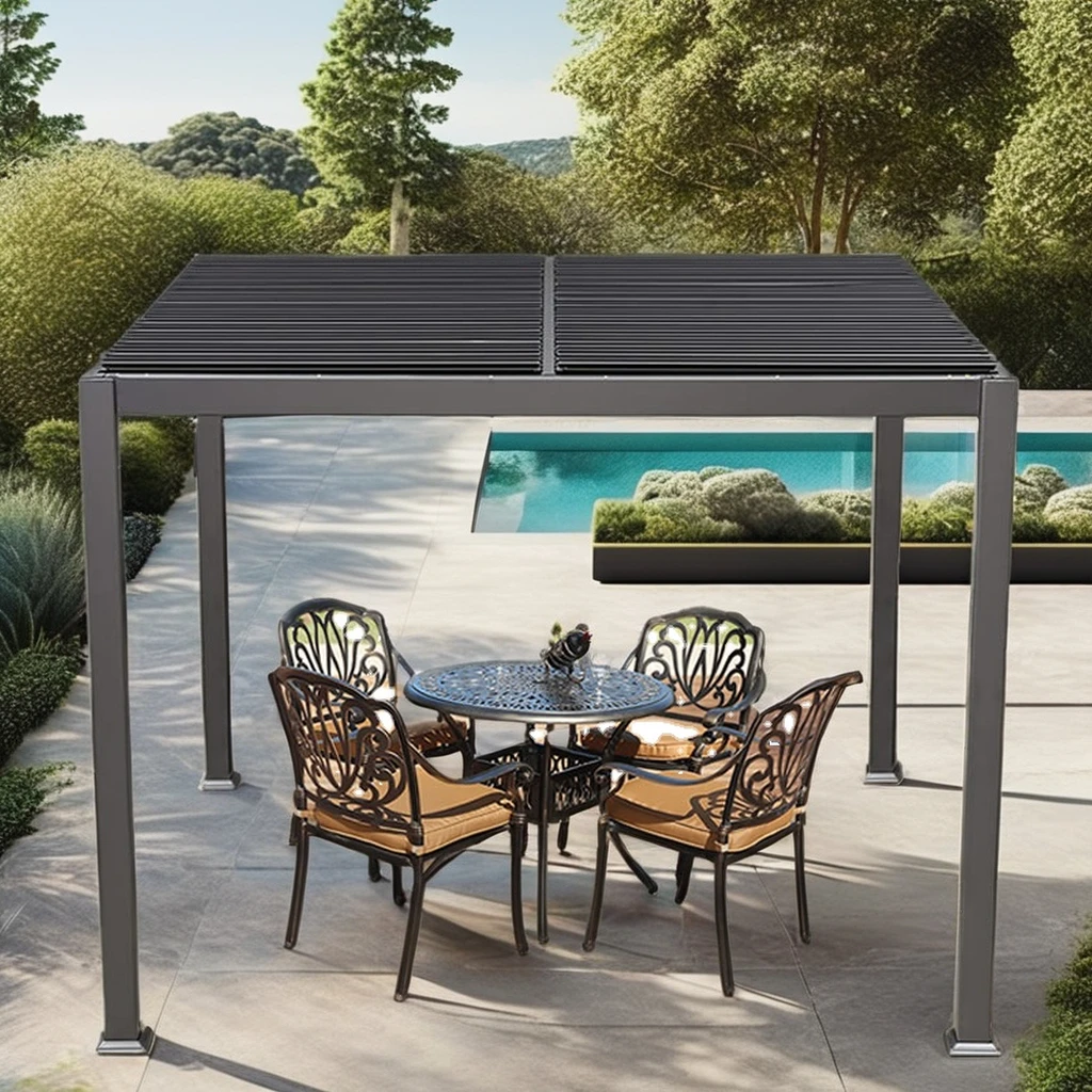 Waterproof Manual Pergola for Garden Outdoor Aluminium Gazebo Sun Shade for Patio Backyard or Courtyard for Hotels