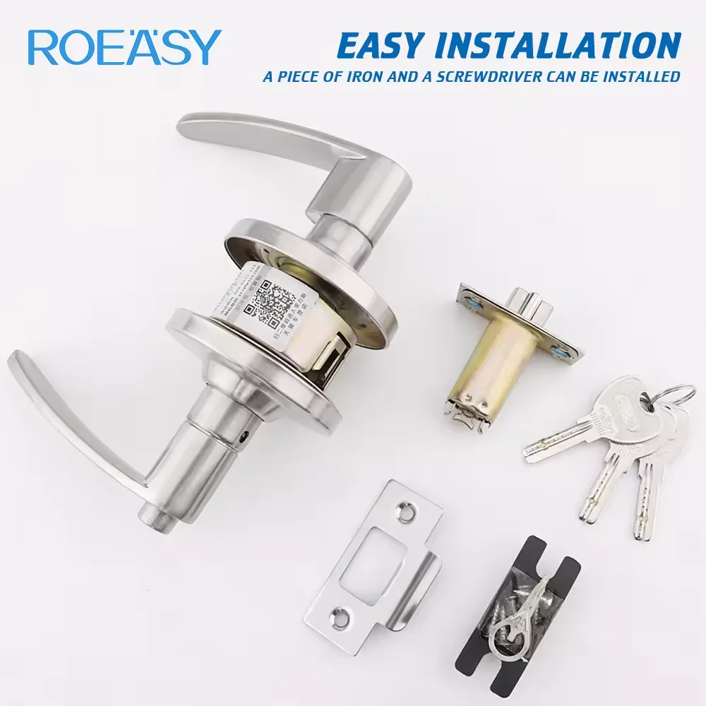 Roeasy industrial door lever handle lock tubular door knob lock keyed entry door lock