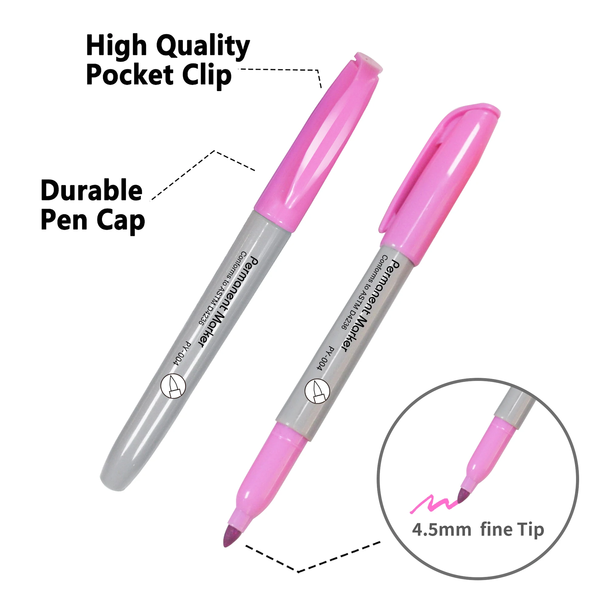 Assorted Colors Permanent Markers, Fine Tip Colored Markers Pens for Adult Coloring Journaling Marking Drawing, Art School