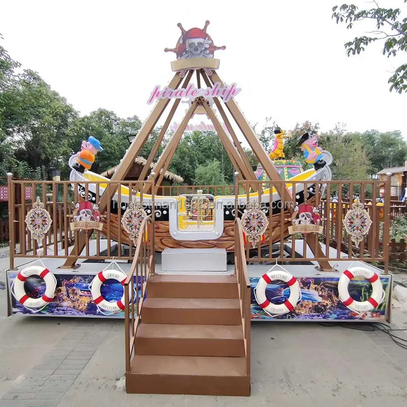 Mini Boat electric playground mechanical swing outdoor theme amusement park ride pirate ship for sale
