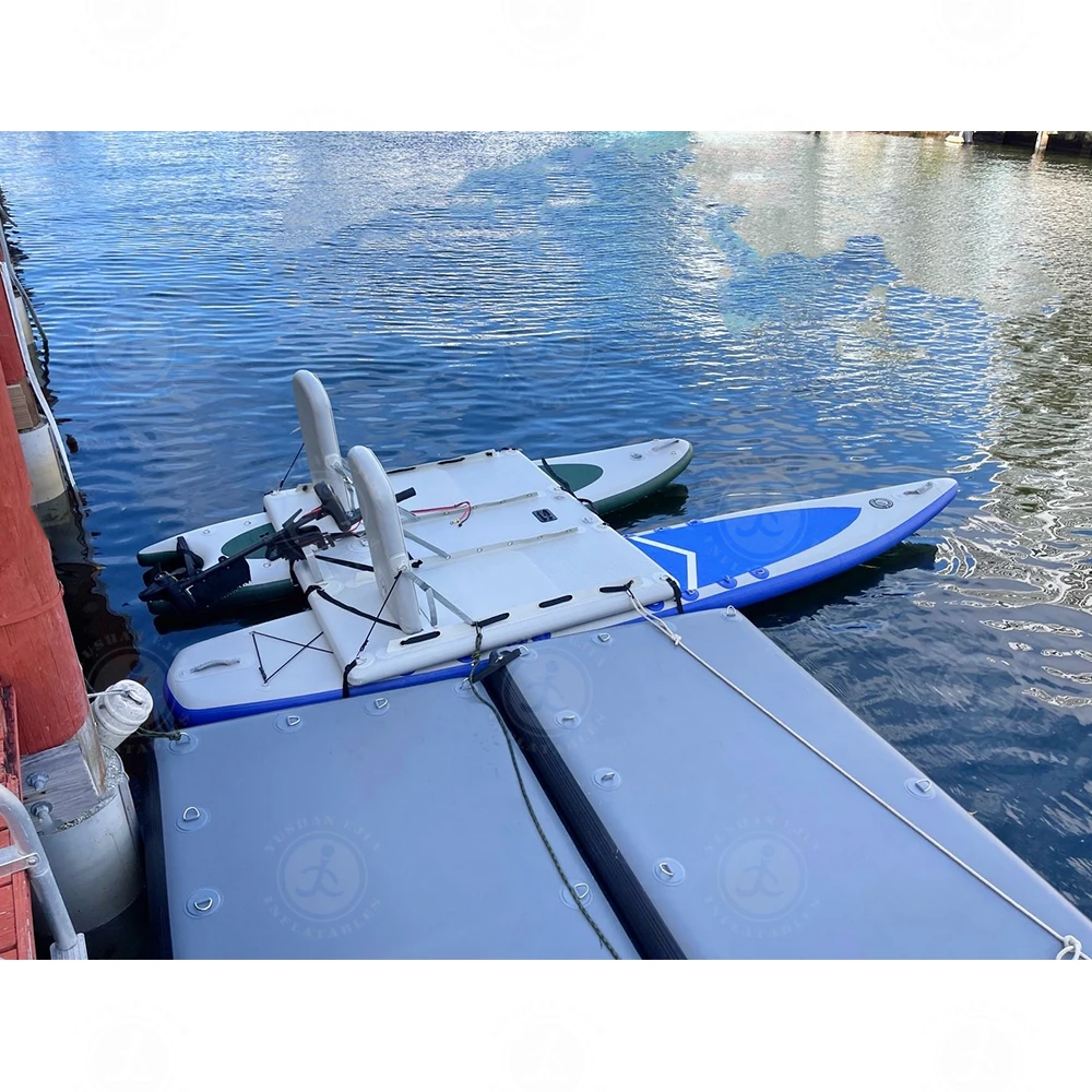 Water Play Equipment Paddle Drive Catamaran Fishing Gear Double Seat Inflatable Double SUP Catamaran boat