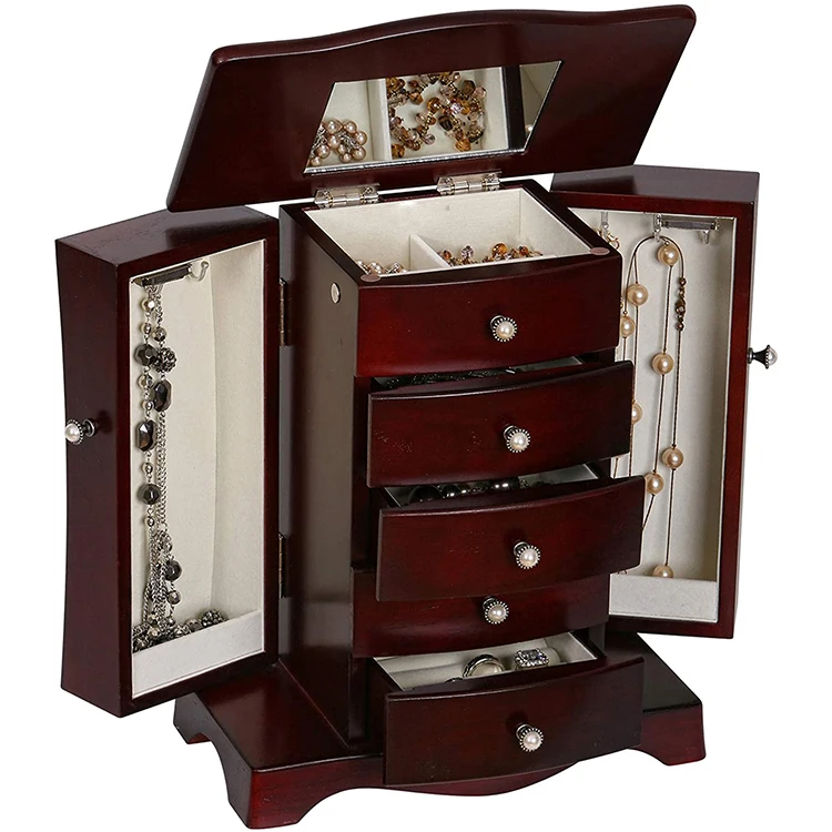 peach wooden jewelry box and custom wooden jewelry box hinge jewelry case organizer box wood