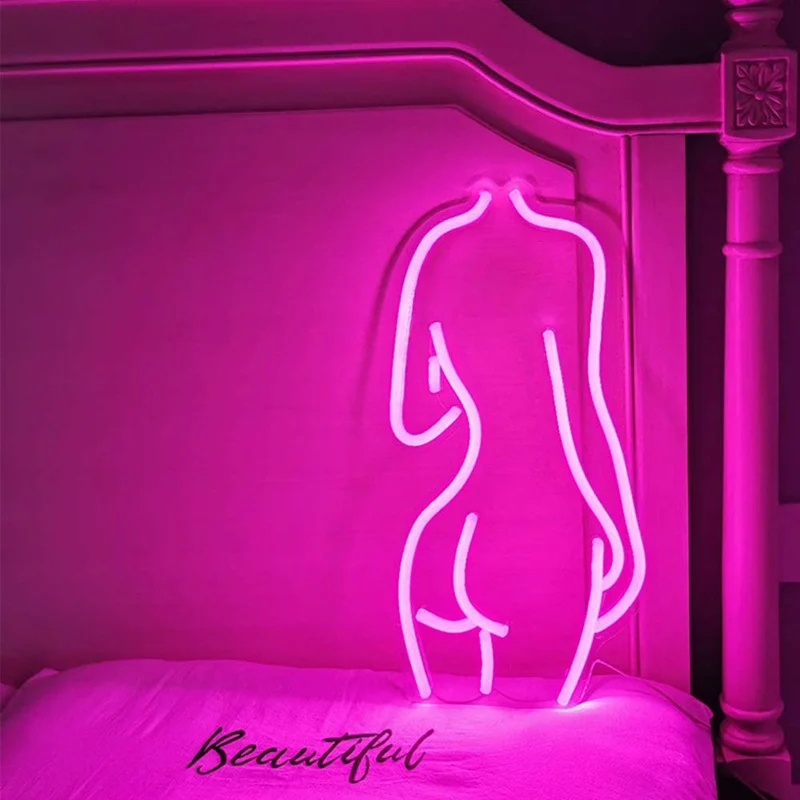 Pink LED Neon Lights for Bedroom USB Neon Sign Lights for Wall Decor Home Bar Hotel Cafe Birthday Party Man Cave