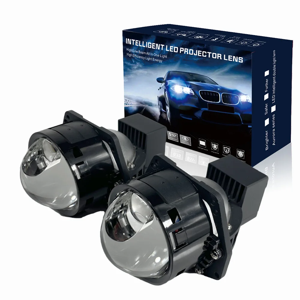 Factory car retrofit auto lens 3 inch headlight 12v 72w 6000k 3000K led projector lens
