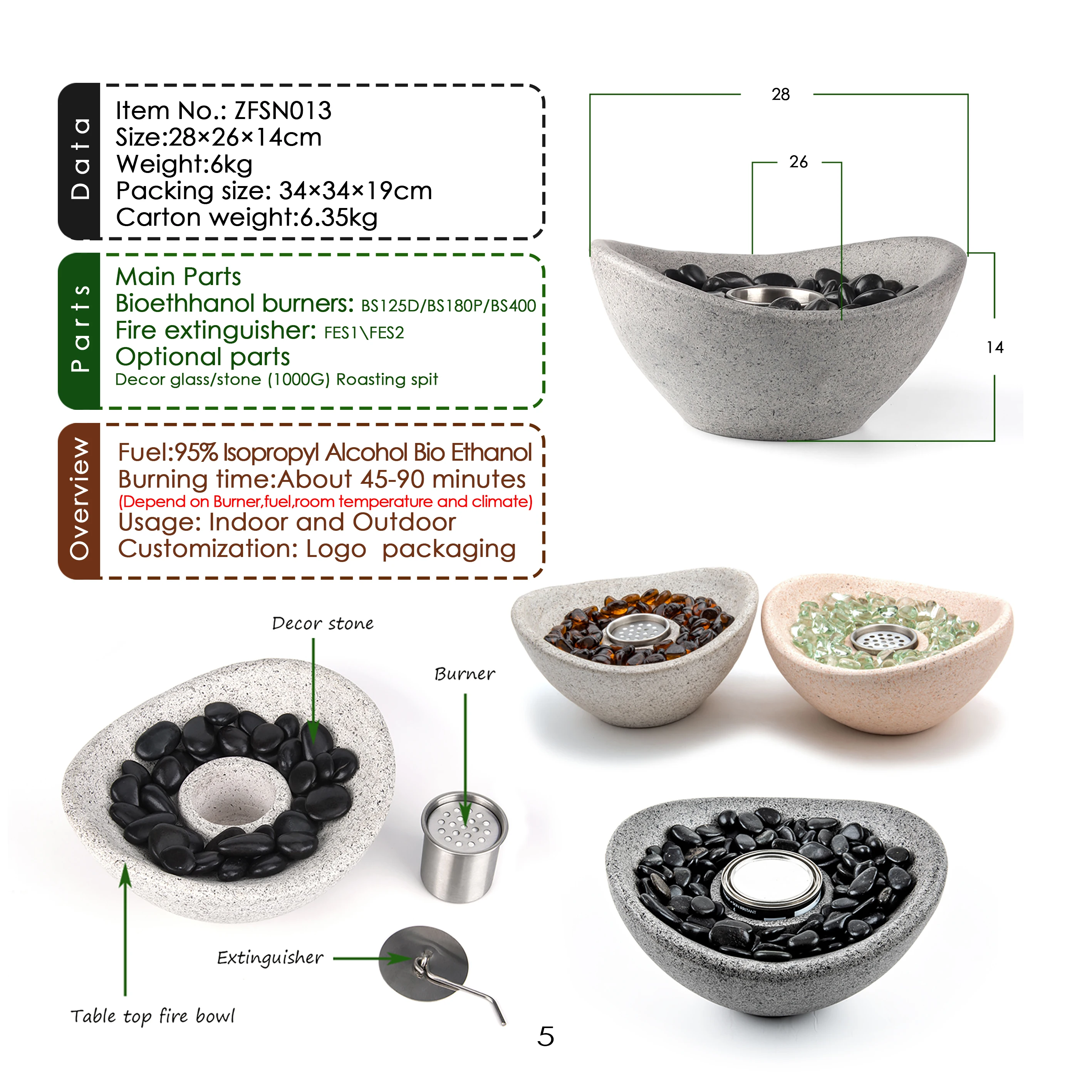 New Release Portable Small Fireplace and Table Top Fire Pit Fireplace Bioethanol for Tabletop Fire