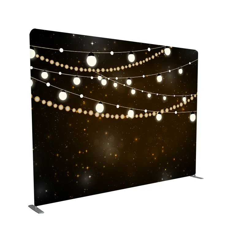 Custom printed stretch fabric media wall display pillow backdrop photo booth