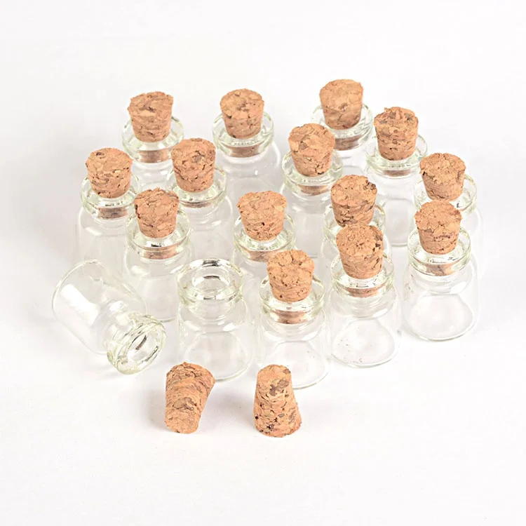 Wholesale glass vials for seed flower matches packaging empty glass bottle with cork tip stoppers