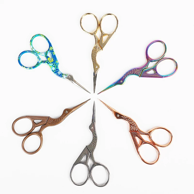 Nose Hair Scissors Moustache Mustache Scissors Makeup Manual Stainless Steel Safety Crane Scissors
