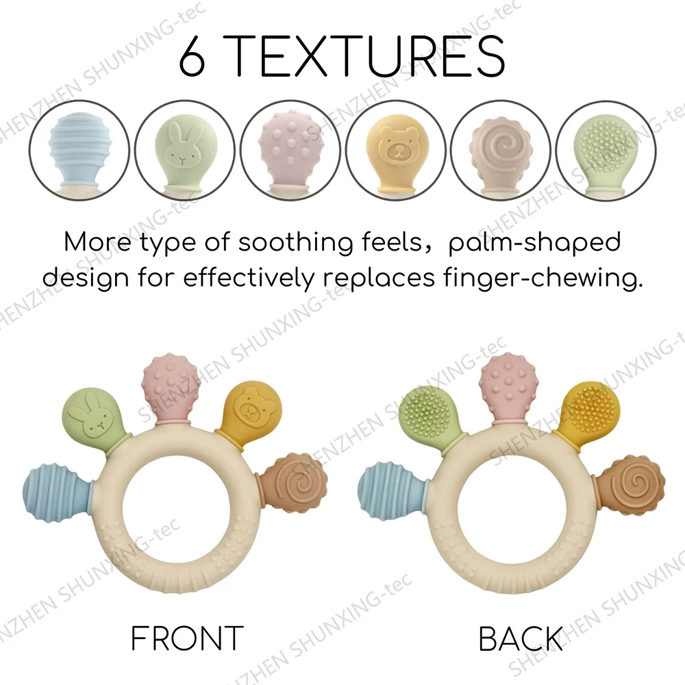 Explosive Models Teethers Rings Teething Safe And Soft Bite Food Grade Full Silicone Baby Teether Toys For Kids Toddler