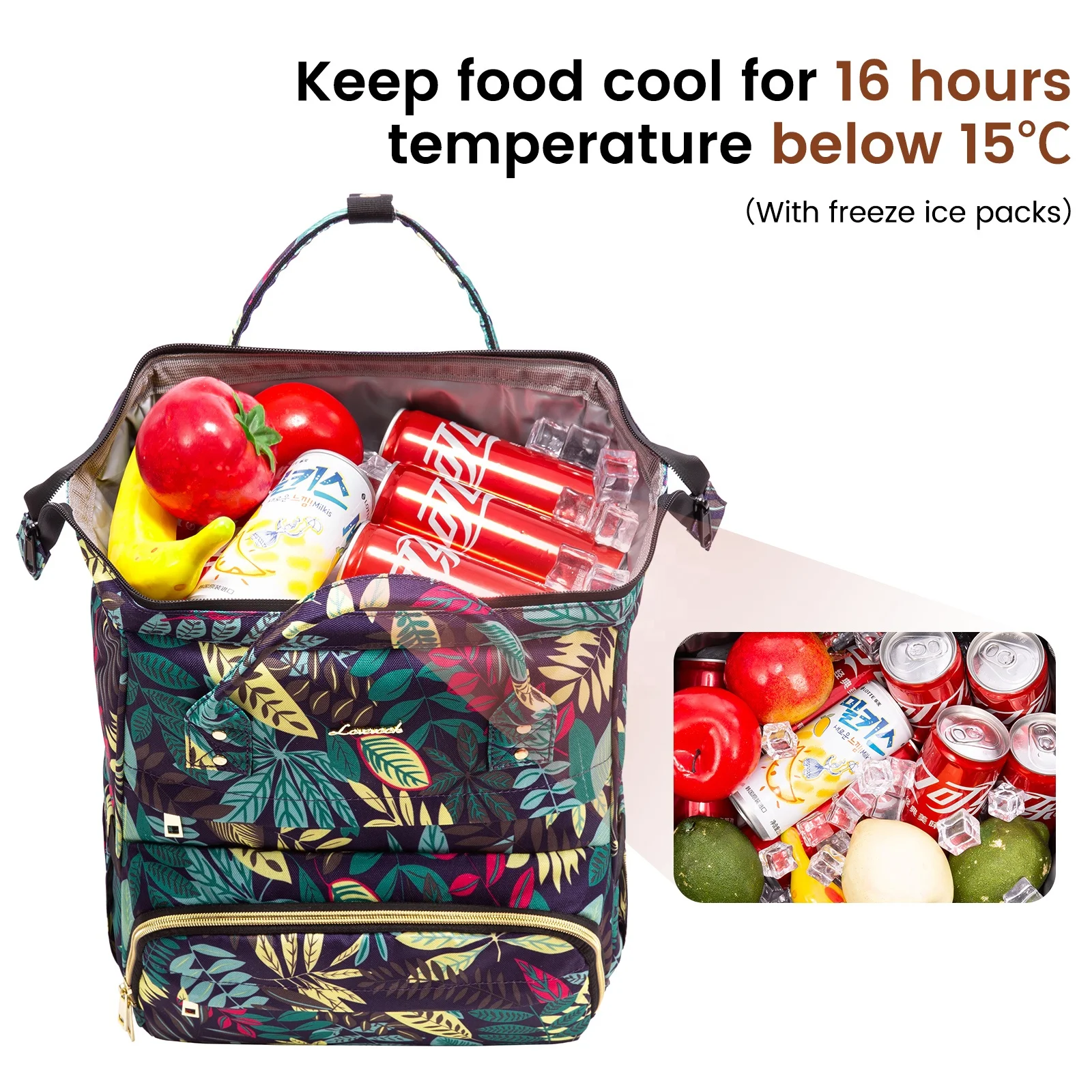 Fashion LOVEVOOK 2023 cooler backpack portable insulated bag for food large 30 cans travel lunch bag picnic women men cooler bag