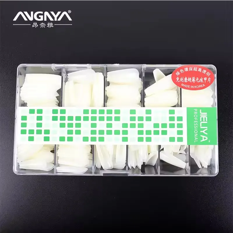 500Pcs Full Cover Natural Nail Tips Packaging  Artifical Coffin Shaped Full Coverage Nail Tips