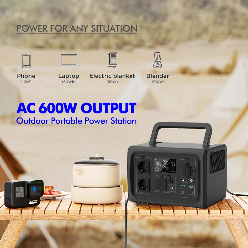 Outdoor Power Supply 600w High Power Mobile Large-Capacity Computer Charging Treasure Camping Emergency Portable Generator