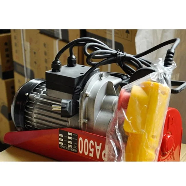 220V pa500 mini electric hoist winch with 12m lifting height