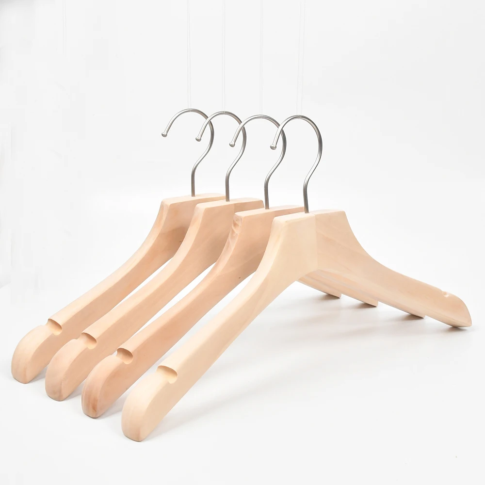 Fashion Shop Customized Wooden Clothes Hangers Brand Coat Hanger for Cloths Shop
