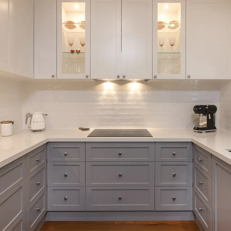 European style luxury customized size modern complete modular kitchen cabinets for apartment kitchen