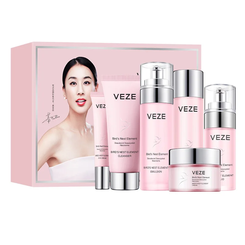 Wholesale price cosmetic supplier 24K gold Serum Set moisturizing sunscreen whitening light skin color skincare set for skin