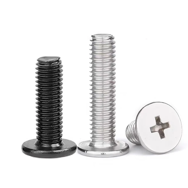 Black/nickel 304 stainless steel m3 screw large flat head m3 laptop screw