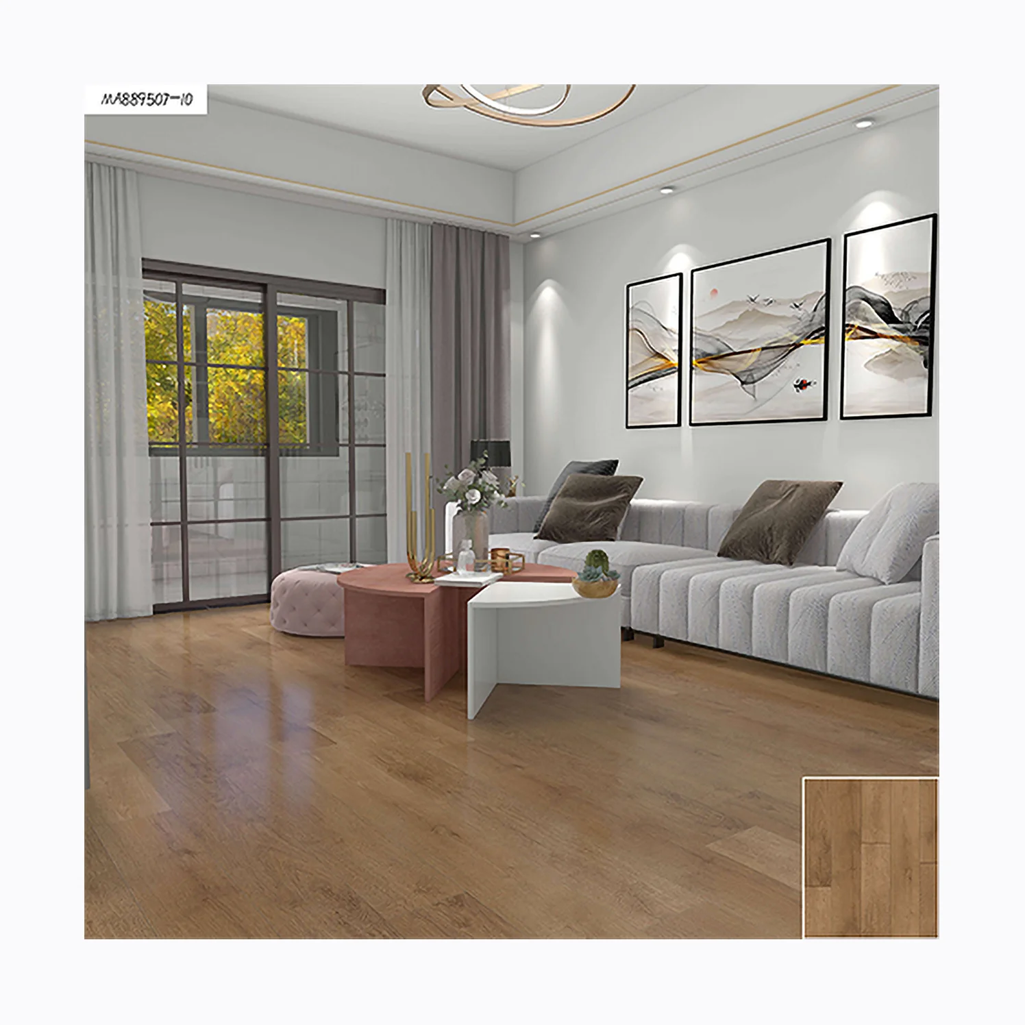 MGM PVC Material Easy Installation Stone Plastic Composite SPC Interlocking Vinyl Tiles