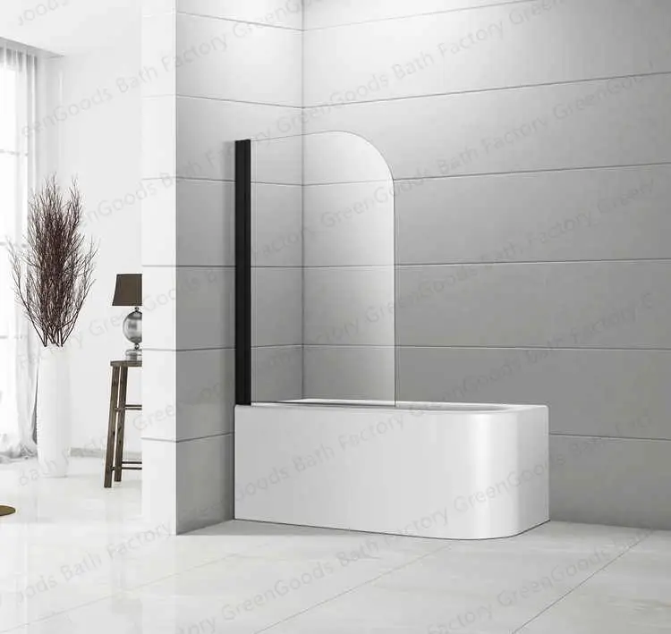 Cheap Tempered Glass Hinged  Bathtub Shower Panel Bathroom Shower Screen