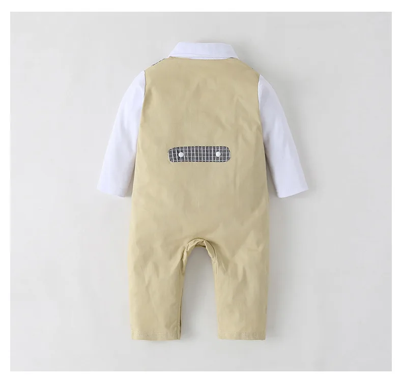 High Quality Summer Baby Boutique Children Clothes Boys Long Sleeves Baby Winter Plain Baby Rompers 2217
