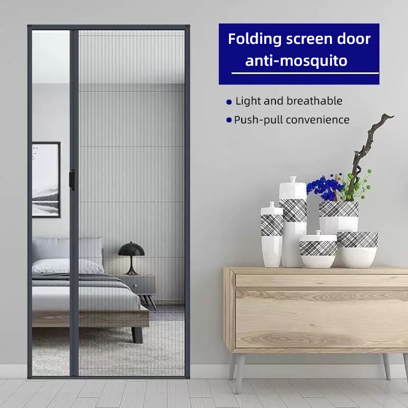 Pleated Fly Screen Retractable Plisse Screen For Window and door Custom Folding Flyscreen Insect Mosquito home and apartment
