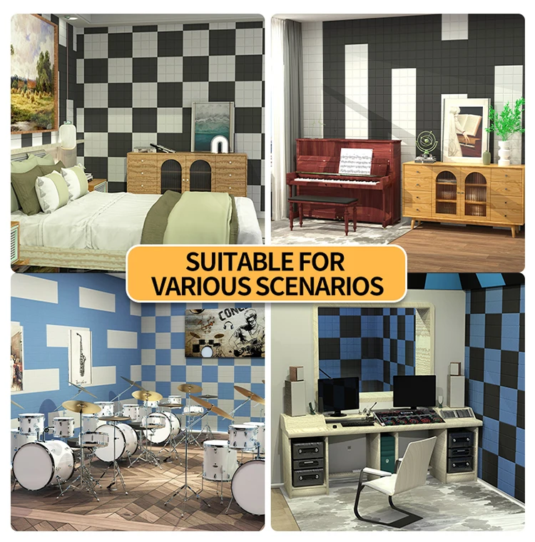 Factory Direct Soundproofing Self-adhesive Polyester Fiber Acoustic Panels Wall Panels
