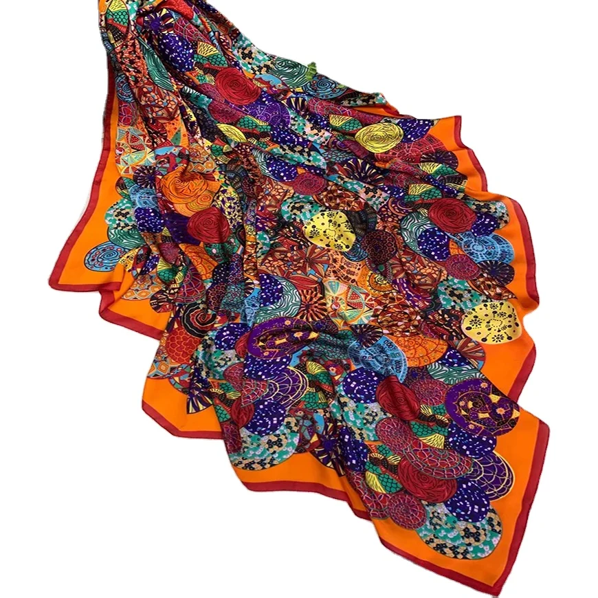 Роскошный дизайн, женский большой квадратный атласный шелковый шарф, Женский хиджаб, мусульманские длинные шарфы
