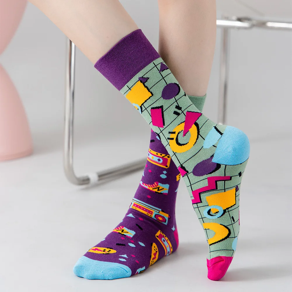 Customize Your Design Socks Crazy Design Fashion AB Mismatch Socks Cute Cartoon Socks