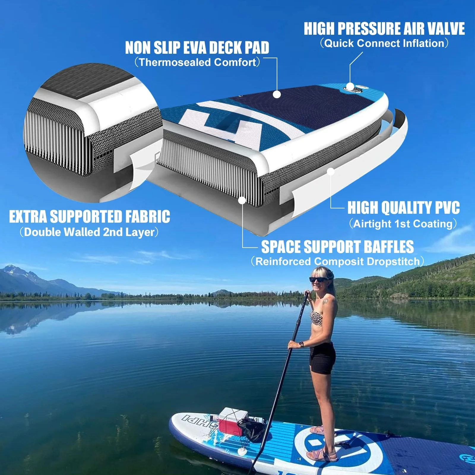Manufacturer Customized Inflatable Stand Up Paddle Board  Sup Paddle Board Inflatable Supboard Sup