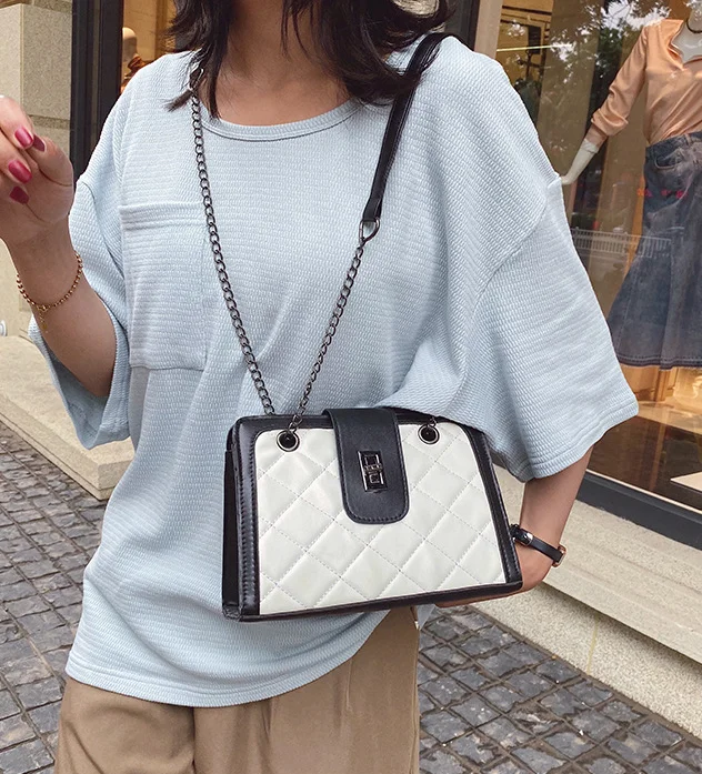 Luxury Handbags For Women 2024 Ladies Hand Bags Custom Designer Handbag Simple Rhombus Thread Retro Messenger Bag