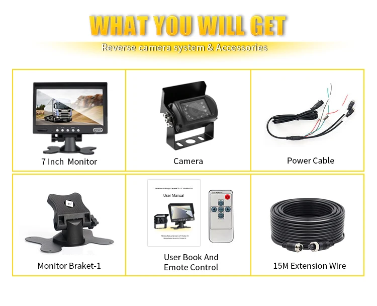 7inch inch DVR monitor quad view 1 2 3 4 channel truck camera recorder system 1080P Digital car Camera cctv System Reversing Aid