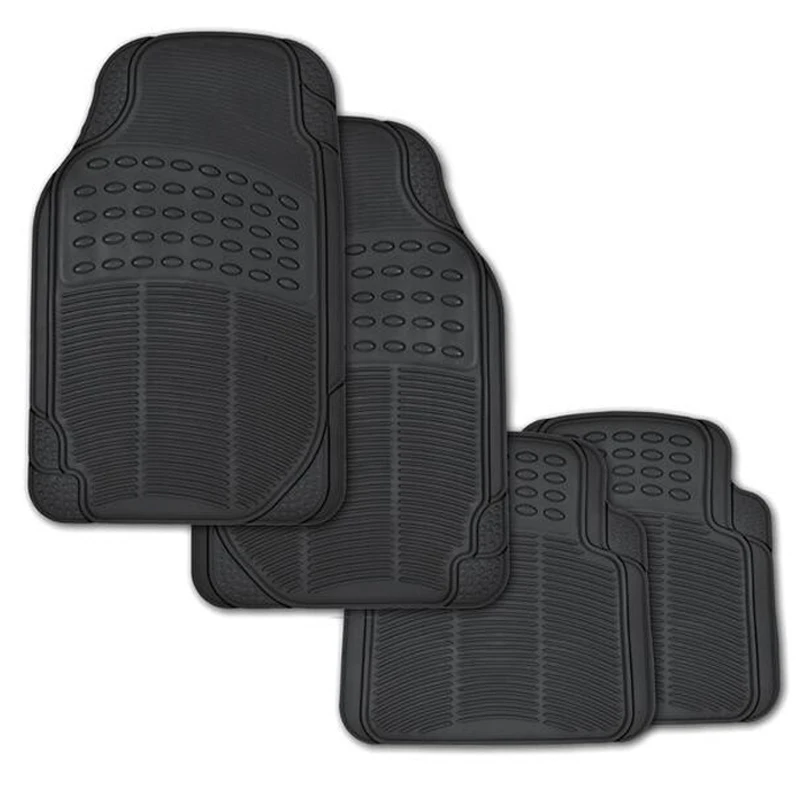 Heavy Duty 4-Pieces Front & Rear Rubber Floor Mats for Car SUV Van and Truck