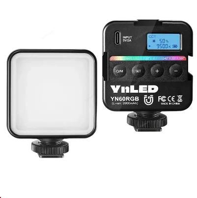 YONGNUO YN60RGB LED Video Light Mini Portable Pocket photography Light Vlog Fill Light for Smartphone DSLR SLR Camera Lamp
