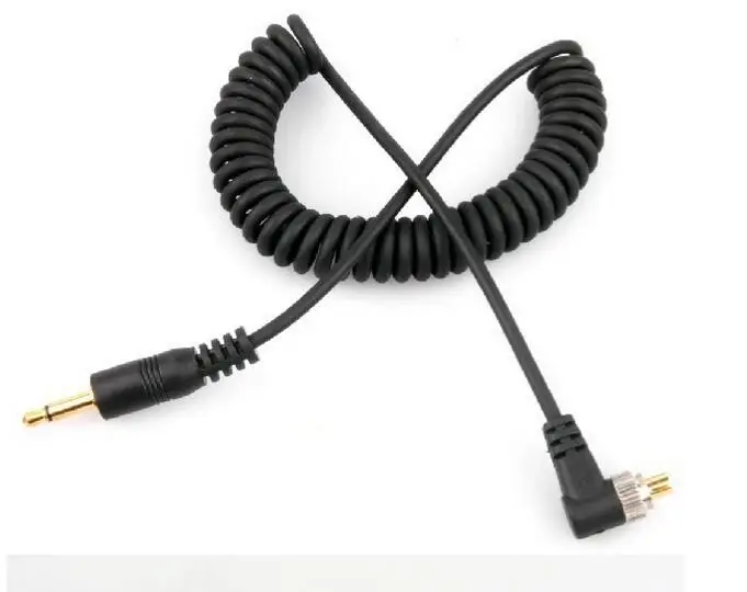 3.5mm Flash Sync Cable Cord with Screw Lock to Male Flash PC