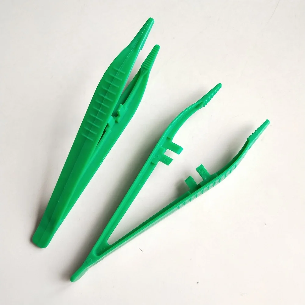 Medical product Plastic Forceps green color hot sell 11.2cm length