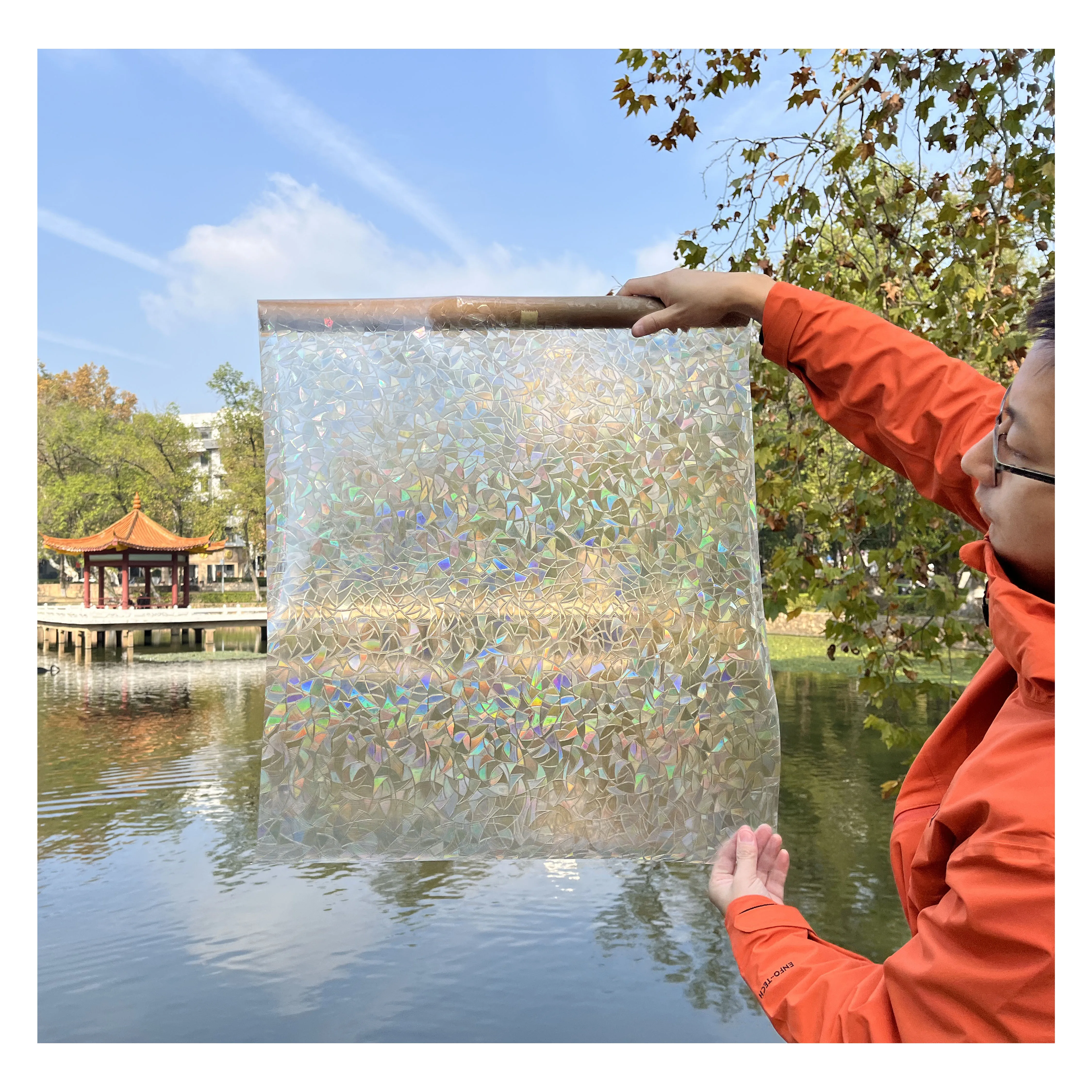 Clings Decorative Stained Glass Arthome Wall Decor 3D Window Privacy Films Rainbow