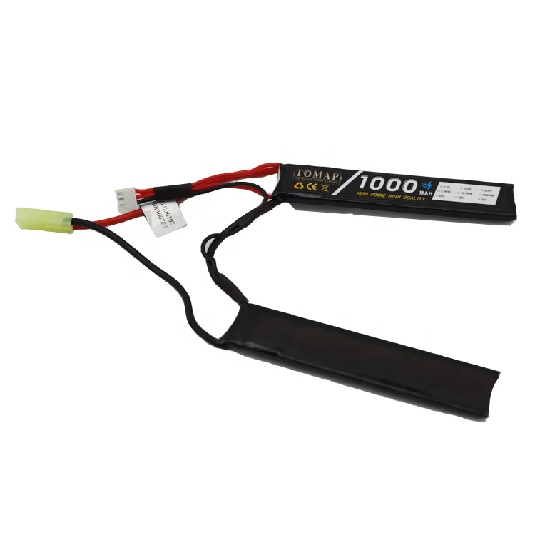 
OEM 7.4v 1000mah 15c 2s li polymer battery for electric toy mini BB air gun 