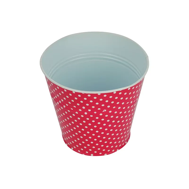 Customized Printed Pattern Iron Garden Fashion Decoration Equipment Gardening Artificial Metal Planters