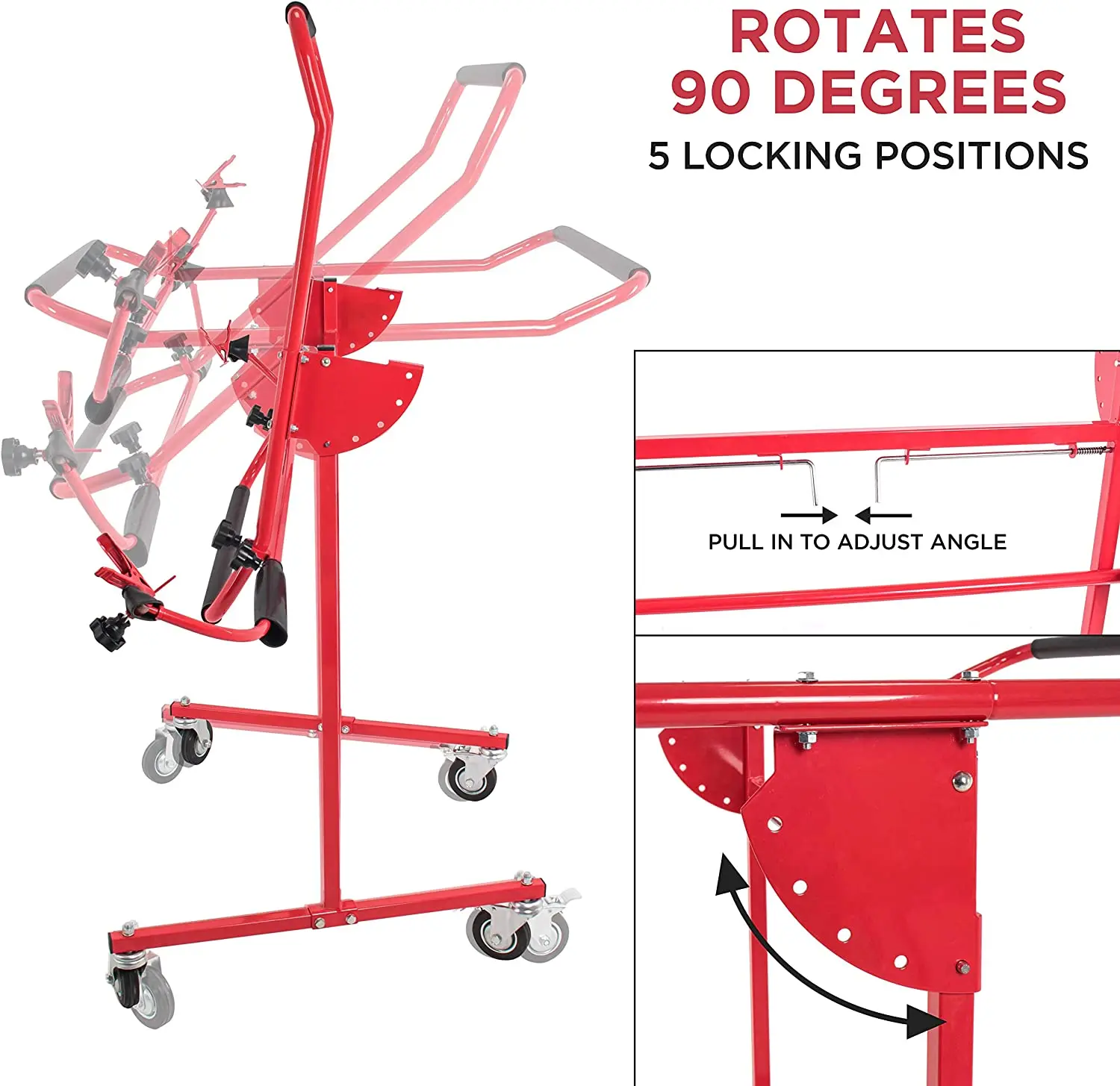 Multiple Angles Adjustable Bumper Stand Securely Holds Plastic Car Bumper Covers for Automotive Bodyshop Repair