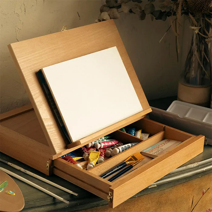 MEEDEN High Quality drawer Miniature Wooden Desk Easel for Table Drawing