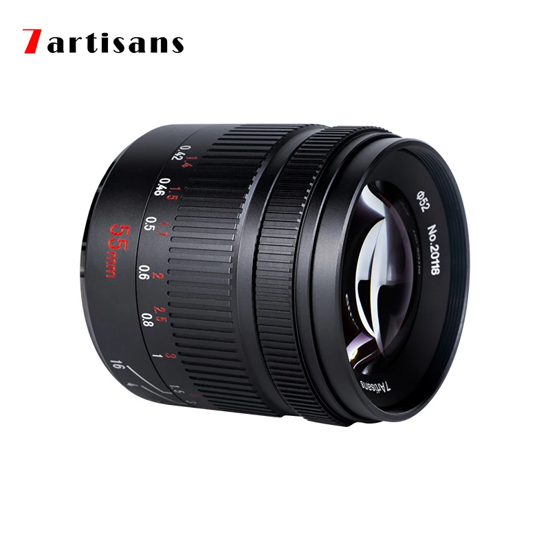 7artisans 55 мм F1.4 II большой светосильный объектив с фиксированным фокусным расстоянием для Sony E mount A7/однообъективной зеркальной камеры Canon eos-m/Fuji XF/макро M43 /Nikon Z