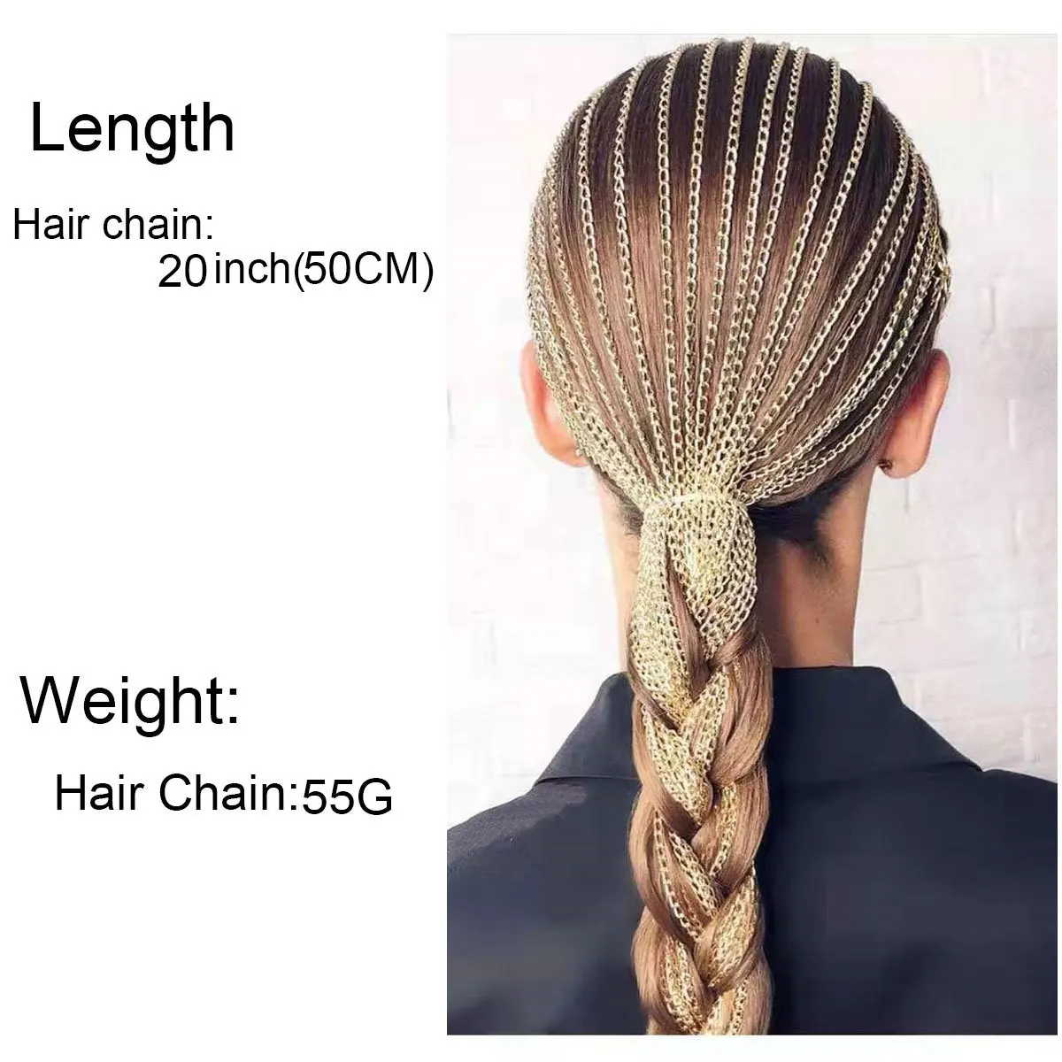 Wholesale Street fashion Women Styling Accessories Metal Golden Aluminum Chain Link Hair Clip With Tassel