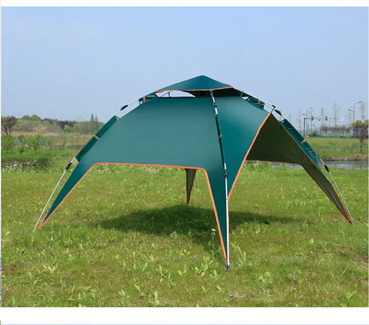 Family Outdoor Swag Large Canvas Folding Camping Tent 3-4 Person Portable Fully Automatic Tent